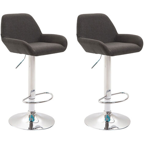 2er Set Barhocker Braga Stoff chrom
