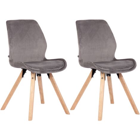 Lot de 2 chaises de salle à manger Luna Gris Velours (1/5)