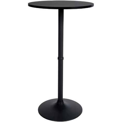 CLP – Table haute ronde Ø 60 cm – Hauteur 108 cm – Plateau bois – Pied aluminium robuste – Pour cuisines et bistrots