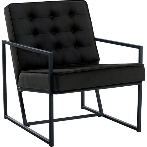 Fauteuil lounge Avon en velours Noir (1/5)