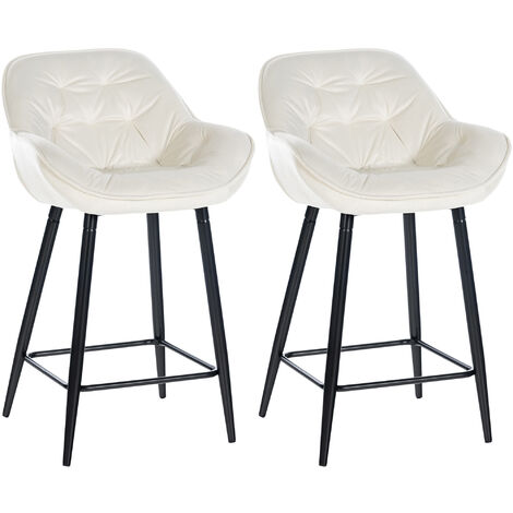 Ensemble de 2 tabourets de bar Gibson en velours avec une hauteur de siège de 76 cm
