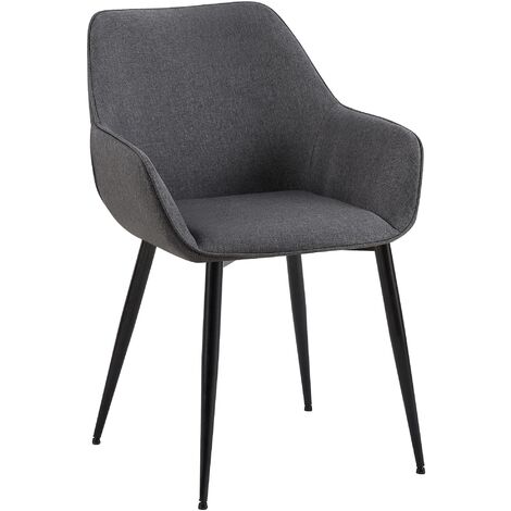 Vessa chaise vintage gris foncé, tissu (1/5)