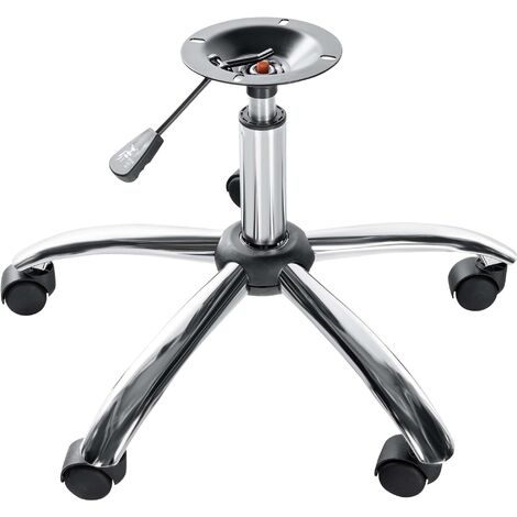 CLP – Base de remplacement pour chaise de bureau Emil Chrome – Métal chromé – Hauteur 51 cm – Largeur 60 cm – Capacité 120 kg – 5 roulettes incluses (1/5)