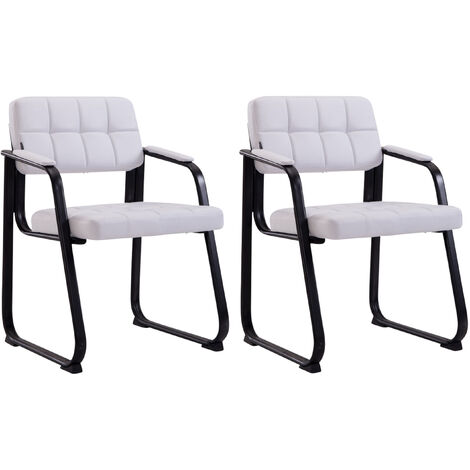 Ensemble de 2 chaises pour les visiteurs Canada B en faux cuir blanc (1/5)