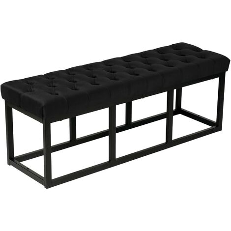 Sitzbank Polson Samt Schwarz 120 cm