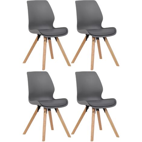 Lot de 4 chaises Luna Gris Plastique (1/5)