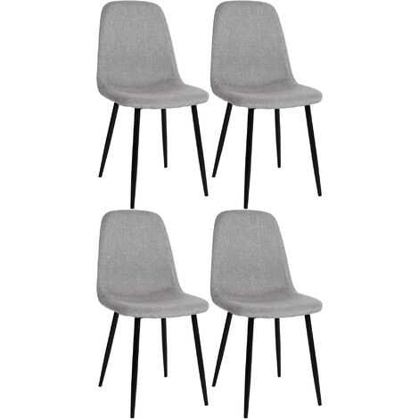Réglez 4 chaises à manger napier gris clair, tissu (1/5)