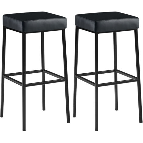 2er Set Barhocker Montreal 85 Kunstleder schwarz (1/8)