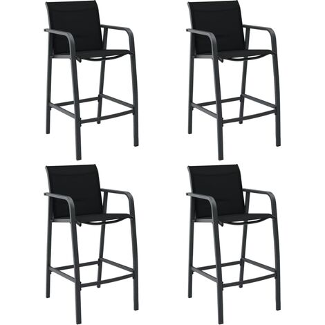 Chaises de bar de jardin lot de 4 Noir Textilène vidaXL