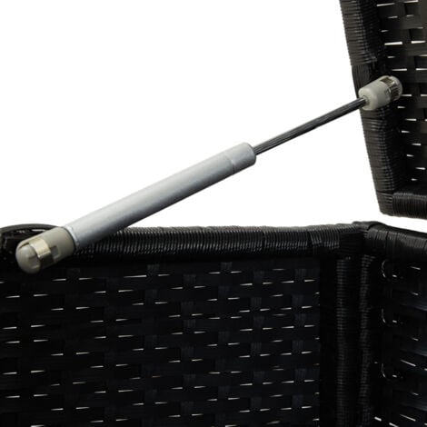 Boîte de rangement de jardin Résine tressée 200x50x60 cm Noir