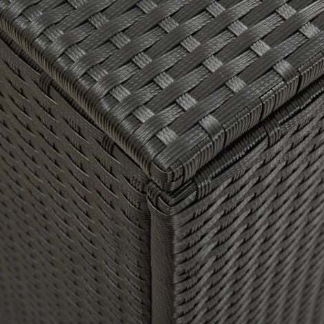 Boîte de rangement de jardin Résine tressée 200x50x60 cm Noir