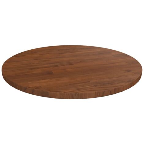 Vidaxl – Dessus de table rond marron foncé Ø40x1,5cm – Bois de chêne massif traité – Durable et facile à nettoyer – Pour tables basses et d'appoint