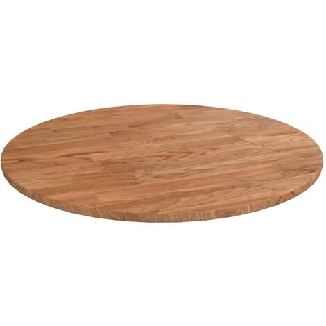Vidaxl – Dessus de table rond 40 cm – Bois de chêne massif – Épaisseur 1,5 cm – Finition vernie – Pour tables basses et d'appoint