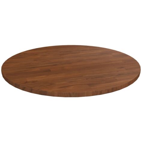 Vidaxl – Dessus de table rond 50cm – Bois de chêne massif marron foncé – Épaisseur 1,5cm – Pour tables basses et d'appoint