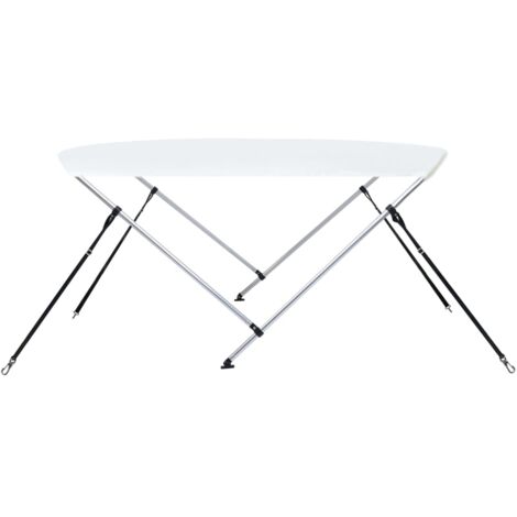 Auvent bimini à 2 arceaux Blanc 180x150x110 cm