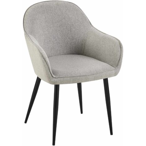 Chaise de salle à manger Boise en Tissu avec Piètement en Métal noir Gris (1/5)