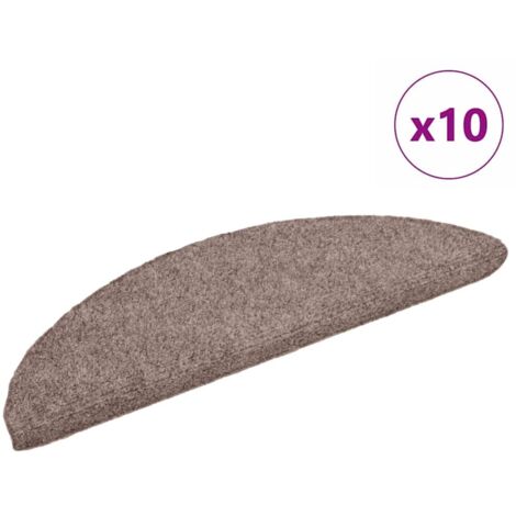 Tapis autoadhésifs de marches 10pcs Marron 56x17x3cm Aiguilleté