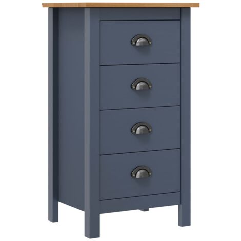 vidaXL Sideboard "Hill" Grey 46x35x80 cm Solid Pine Wood (1/6)