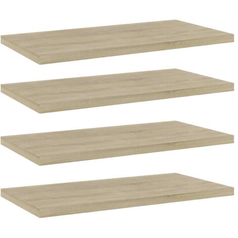 Vidaxl – Panneau de bibliothèque 4 pcs chêne sonoma bois d’ingénierie – Dimensions 40 x 20 x 1,5 cm – Facile à nettoyer – Pour rangement supplémentaire