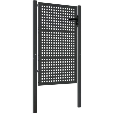Vidaxl – Portail aluminium anthracite 100x125 cm – Acier résistant à la corrosion – Design verrouillable – Accès sécurisé pour jardin