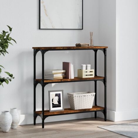 vidaXL Console Table Smoked Oak 75x22,5x75 cm Engineered Wood (1/6)