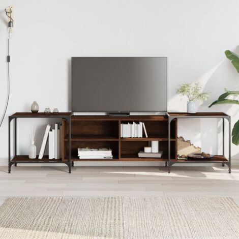 vidaXL TV Cabinet Brown Oak 203x37x50 cm Engineered Wood (1/5)