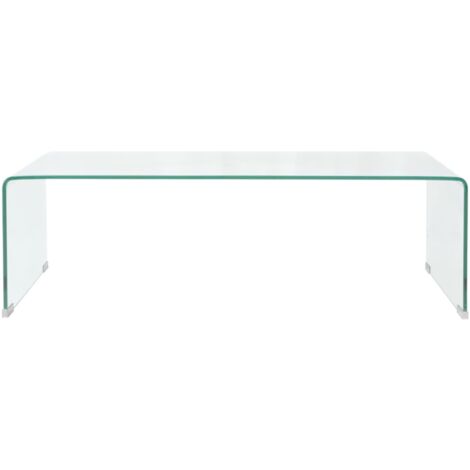 Table basse 98x45x30 cm Verre trempé Transparent