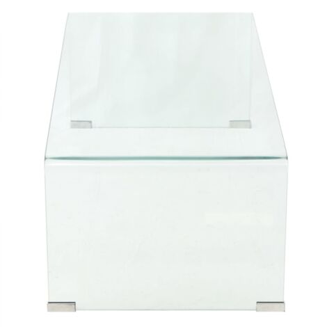 Table basse 98x45x30 cm Verre trempé Transparent