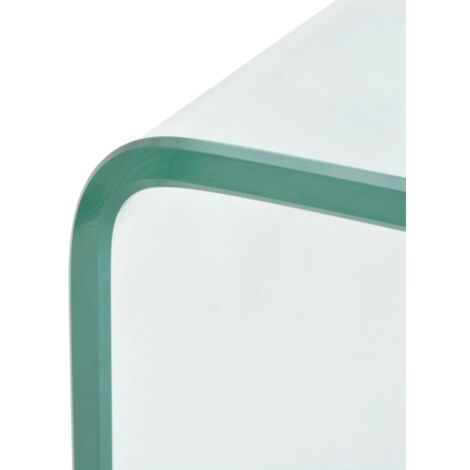 Table basse 98x45x30 cm Verre trempé Transparent