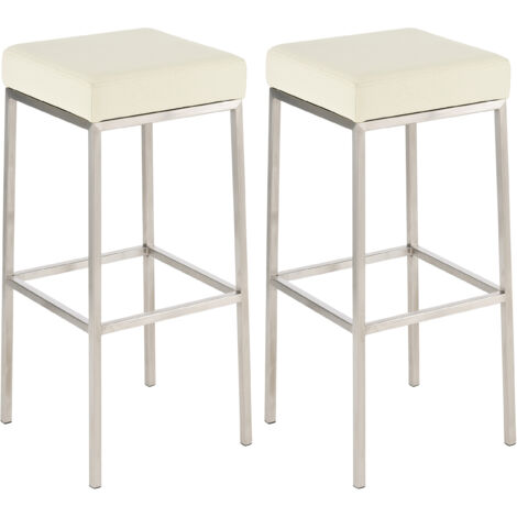 2er Set Barhocker Montreal 85 Kunstleder edelstahl (1/5)