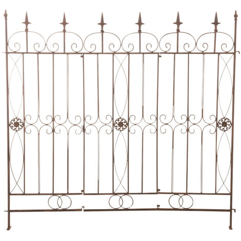 CLP – Clôture de jardin Mangold en fer laqué – Longueur modulable – Volutes ornementales pour plantes grimpantes – Style maison de campagne