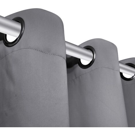 Rideau occultant 2 pcs avec œillets métalliques 135x175 cm Gris