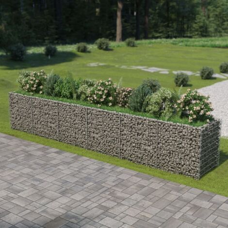 Vidaxl – Lit surélevé gabion acier galvanisé 540x90x100 cm – Capacité 1400 kg/m³ – Pour bordures de parterres – Résistant aux intempéries