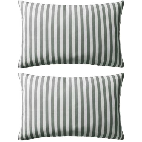 vidaXL Outdoor Pillows 2 pcs Stripe Print 60x40 cm Grey