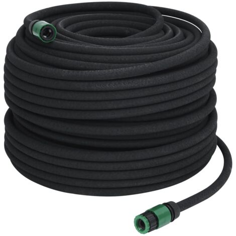 vidaXL Garden Soaker Hose Black 0,6" 100 m Rubber