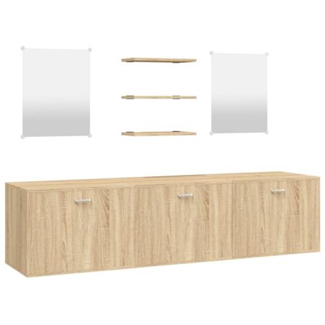 Ensemble de meubles salle de bain 6 pcs chêne bois d'ingénierie vidaXL