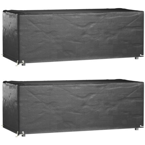 Housses salon de jardin 2pcs 8œillets 192x82x65cm rectangulaire vidaXL