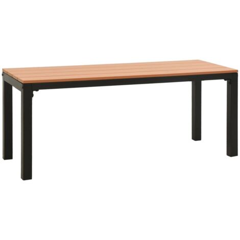 Banc de jardin 110 cm acier et WPC marron et noir vidaXL