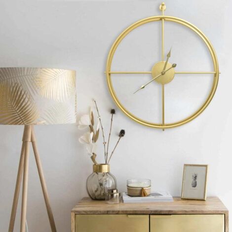Vidaxl – Horloge murale dorée 52 cm en fer – Design minimaliste sans chiffres – Élégante et robuste pour décoration intérieure (1/5)