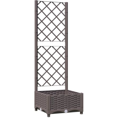 Jardinière avec treillis Marron 40x40x121,5 cm PP vidaXL
