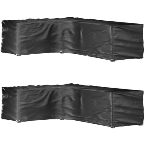 vidaXL L-Shaped Garden Furniture Covers 2 pcs 18 Eyelets 220x285x80 cm