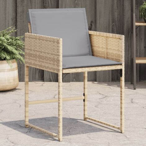vidaXL Garden Chairs with Cushions 4 pcs Mix Beige Poly Rattan (1/5)