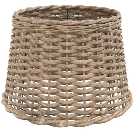 Vidaxl – Abat-jour de plafonnier marron Ø40x26 cm en osier naturel – Support fer peint pour ampoules E27 – Élégant pour salon et chambre