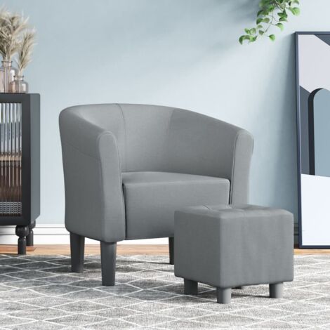 Chaise cabriolet avec repose-pied gris clair tissu vidaXL