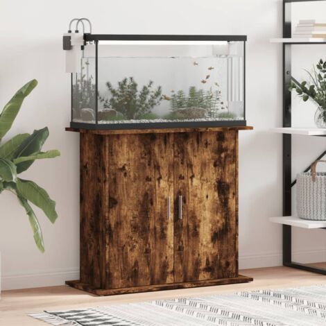 Support pour aquarium chêne fumé 81x36x73 cm bois d'ingénierie vidaXL