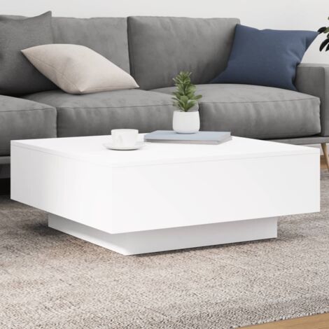Vidaxl – Table basse fixe blanche 80x80x31 cm – Bois d'ingénierie – Surface lisse et résistante à l'humidité – Design moderne pour salon