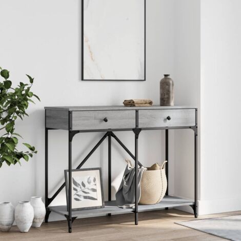 Table console sonoma gris 100x39x78,5 cm bois d'ingénierie vidaXL