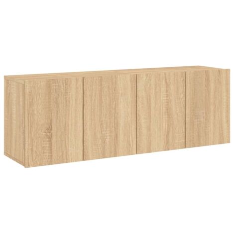 Vidaxl – Meuble TV mural 2 pcs en bois d'ingénierie chêne sonoma 60x30x41 cm – Résistant à l'humidité – Grand espace de rangement