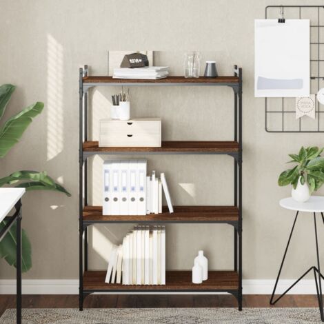 vidaXL Bookcase 4-Tier Brown Oak 80x30x120 cm Engineered Wood (1/5)