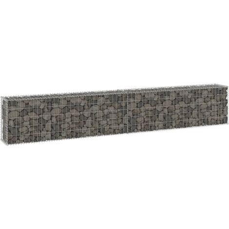 Vidaxl – Mur en gabion avec couvercles – Acier galvanisé – Dimensions 300x30x50 cm – Grande capacité de charge pour murs de soutènement